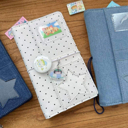 1 Korean Style Polka Dot Denim A6 Stylish Notebook