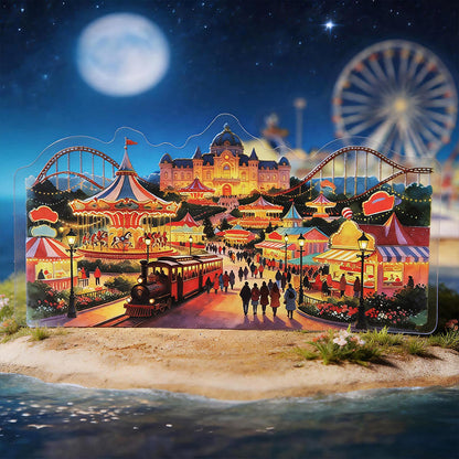 12 Pcs Light Up The Long Night Series Scenery Stickers