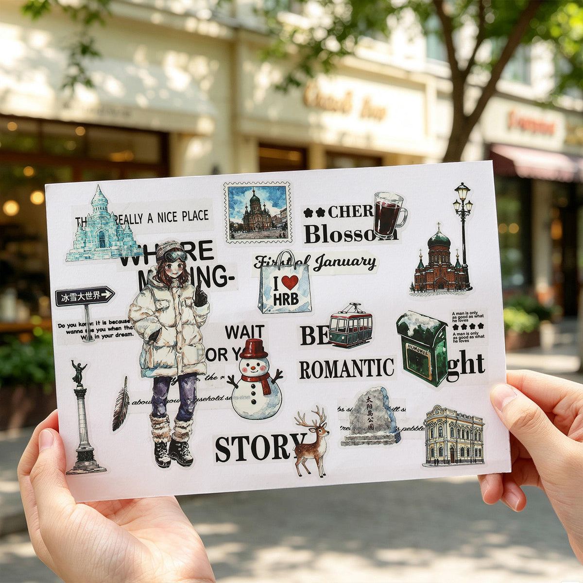 6 Sheets Travel Journal Series Journaling Stickers