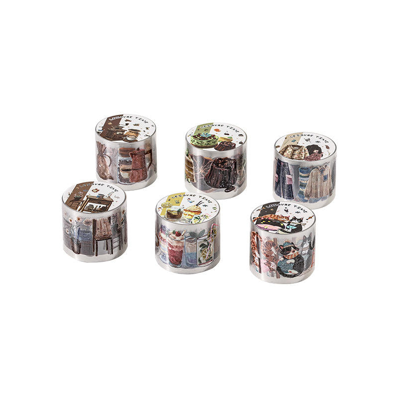 1 Roll Leisure Time Series Daily Life die cutting Matte Pet Tape
