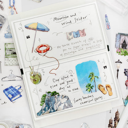 1 Sheet Mountain Wilderness and Wind Series Korean style Stickers