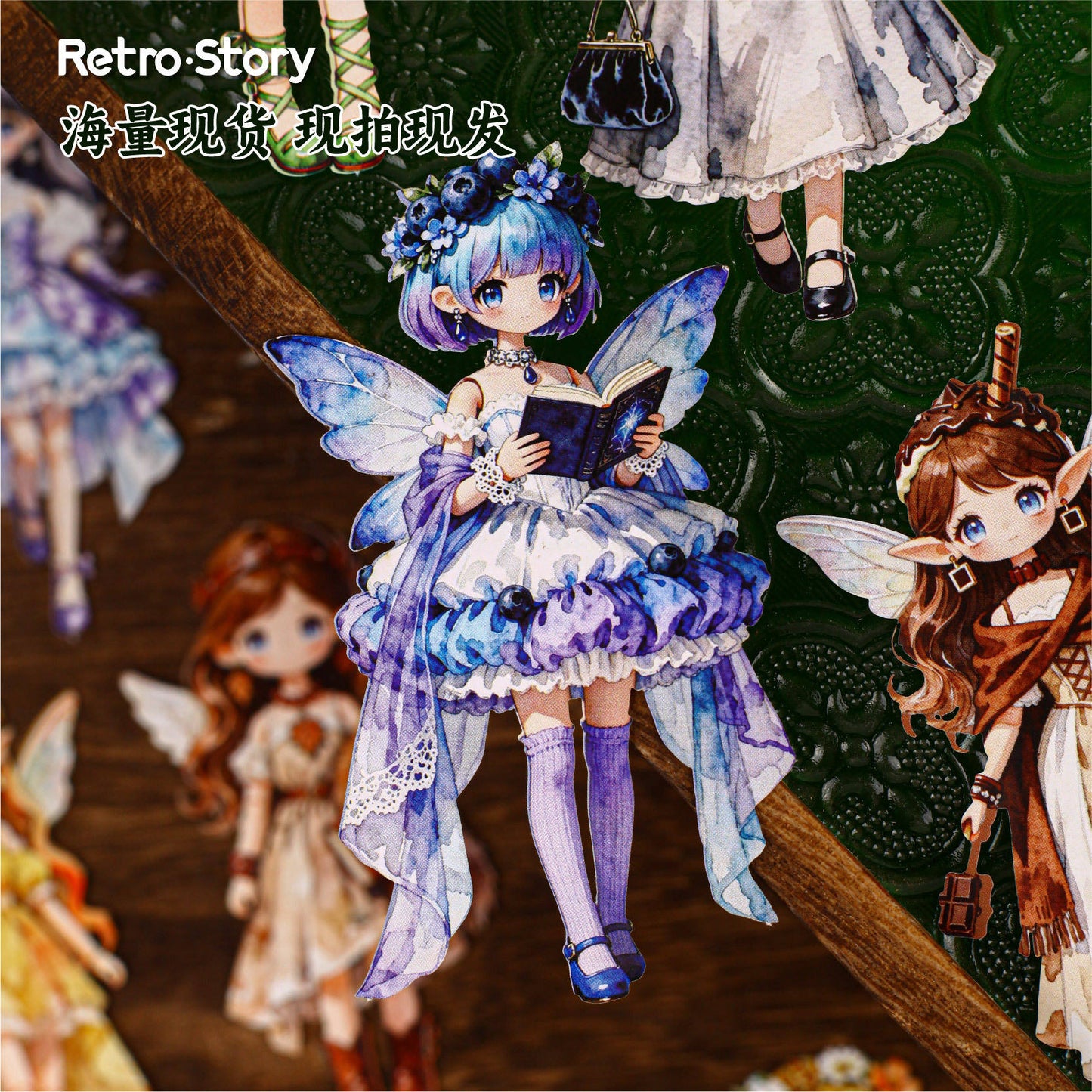10 Pcs Lolita Fairy Series Lolita-style Anime-themed Journaling Stickers