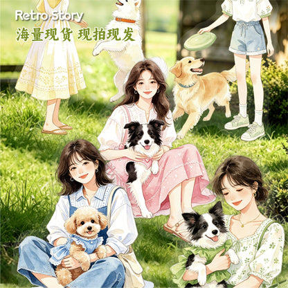 20 Collect Cuties Series Girl with Pets Character-themed Stickers