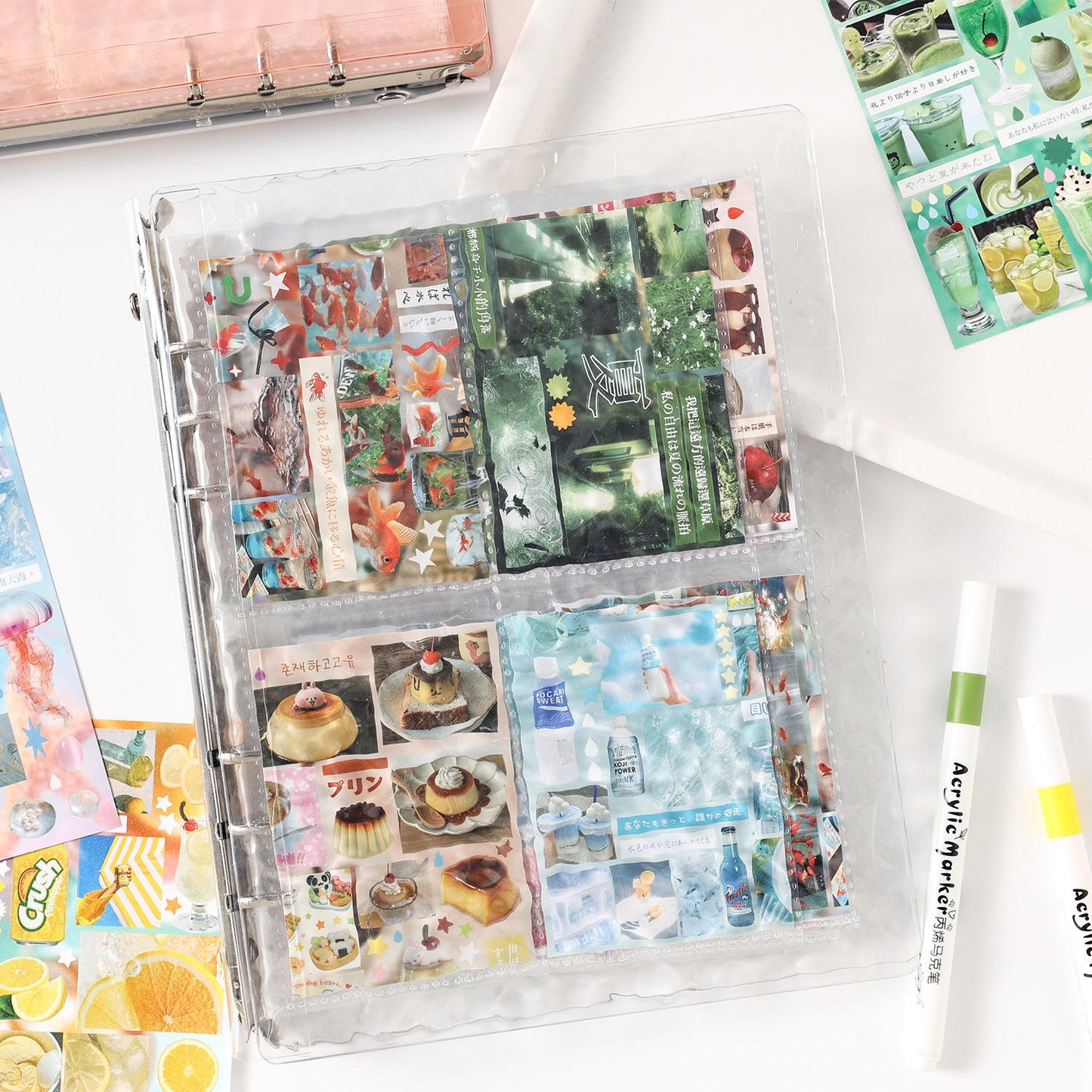 A5 Clear Wavy-Patterned Storage Album Ring Binder Journal