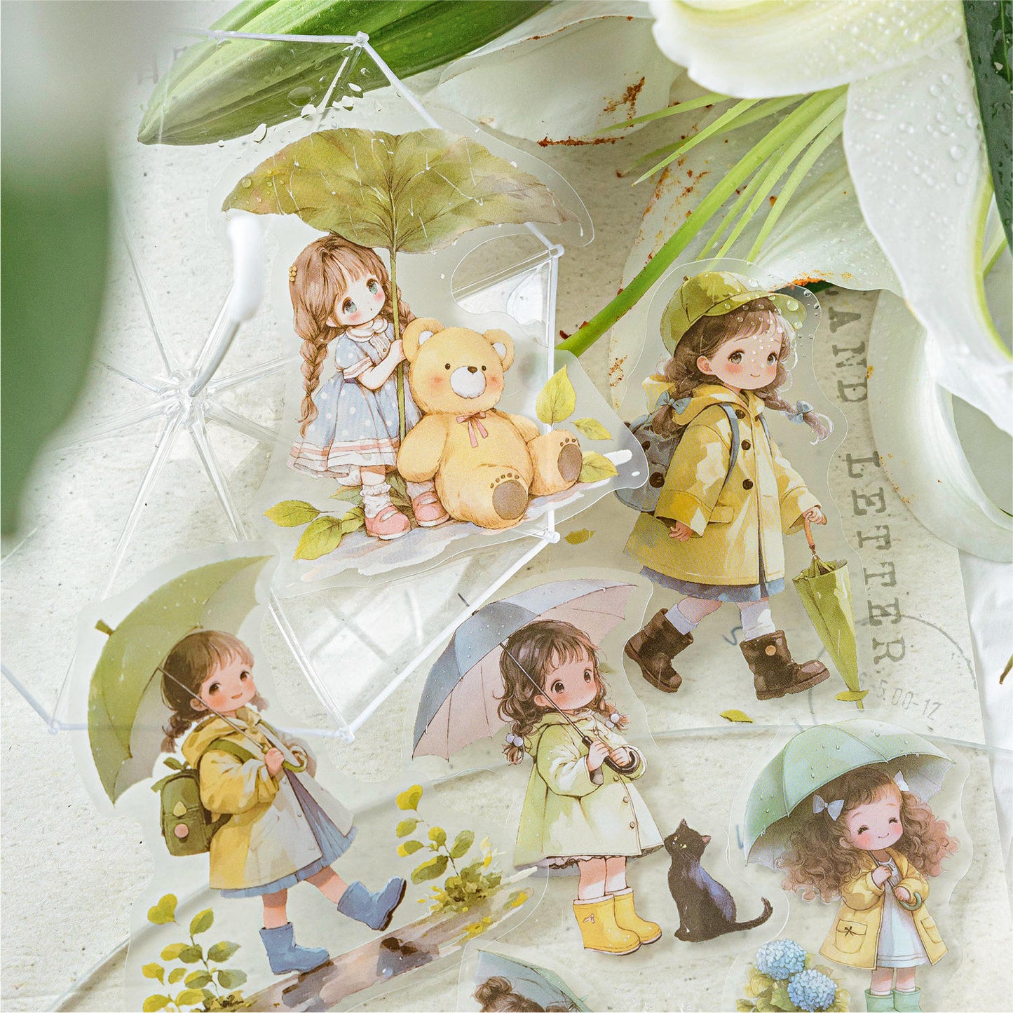 30 Pcs Rainy Season Fairy Tale Series Cartoon Character Scrapbooking Stickers