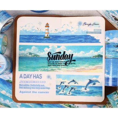 1 Roll Letters From The Coast Series Scenery-Themed Journal Decorative Tape