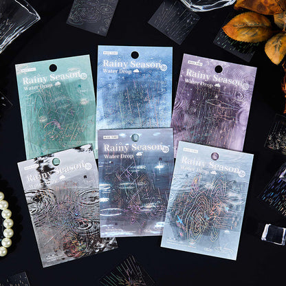 30 Pcs Rainy Season Series Rainy Night Scenery Stickers