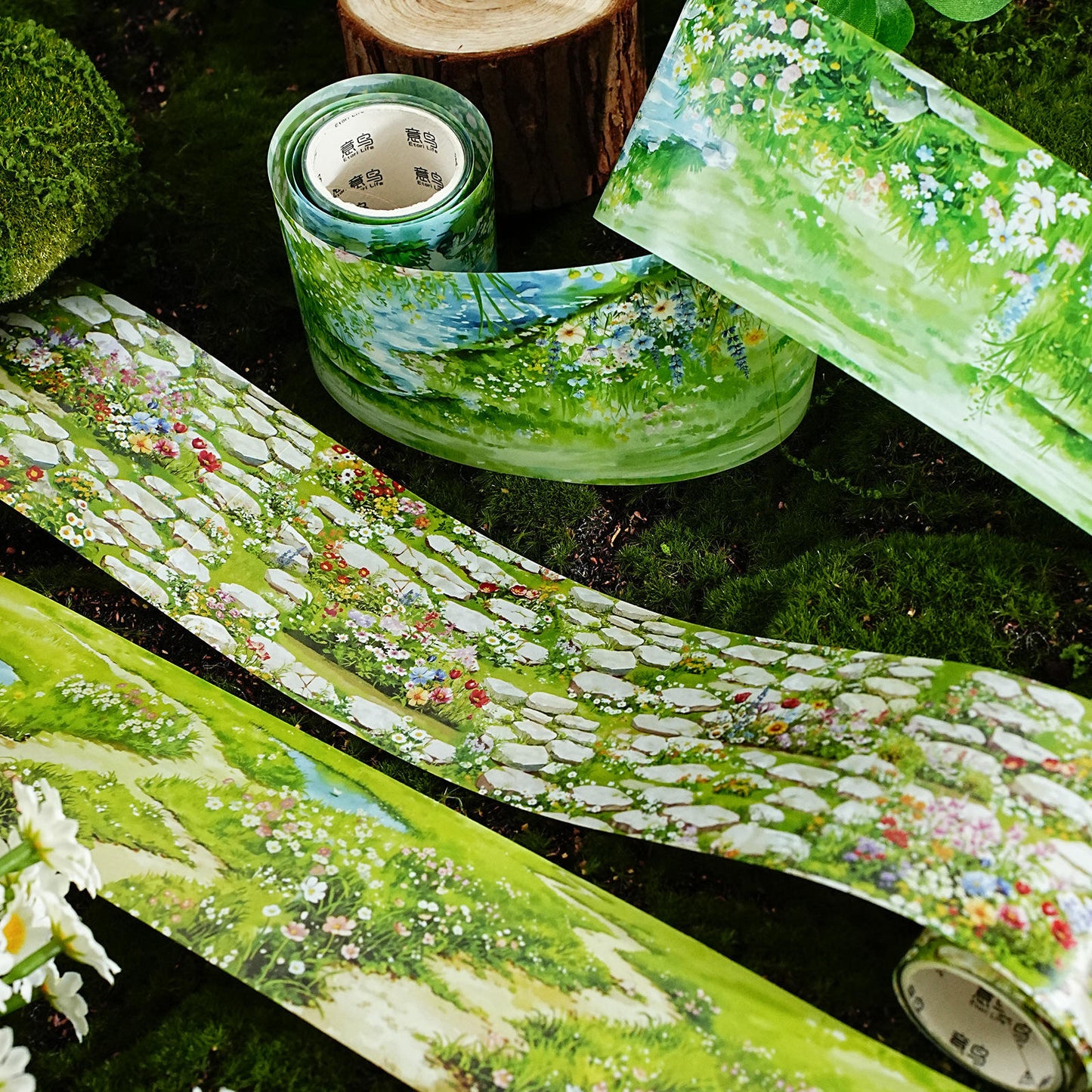 1 roll Stroll Through the Greenery Series Pebble Path Scenery Washi tape