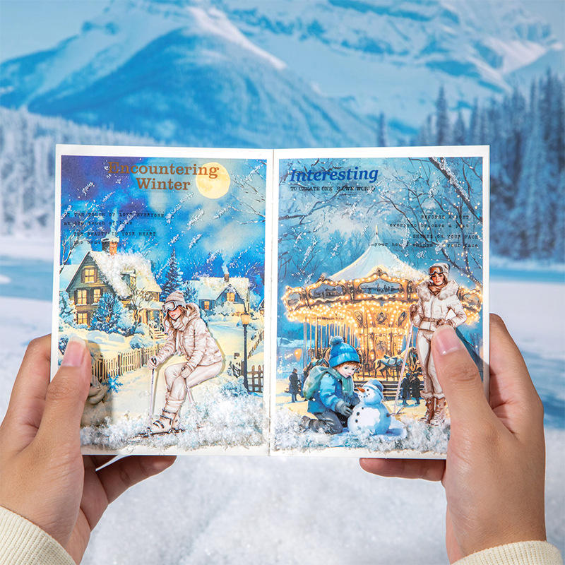 20 Sheets Snow Country Fantasy Series Winter Die-Cut Sticker Book
