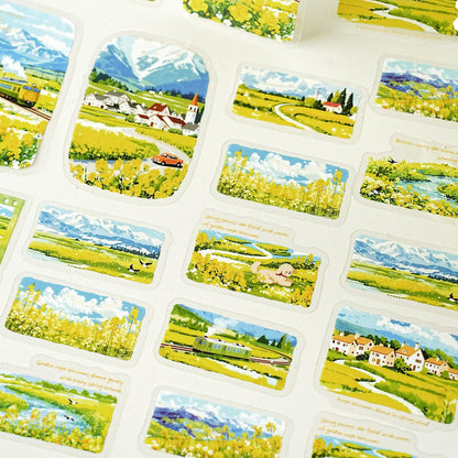 30 Pcs Journey Through Mountains and Rivers Series Landscape Stickers