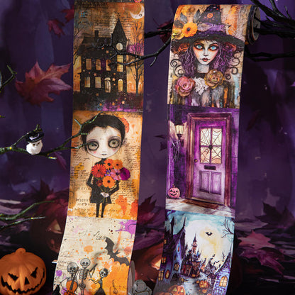 2M Roll Celtic Town Series Dark Background Retro Washi Tape