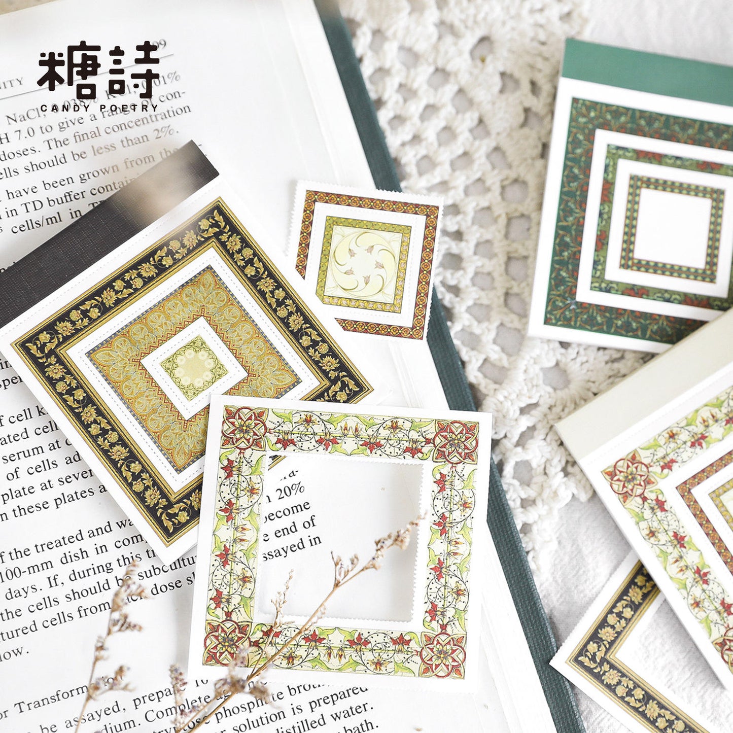 30 Sheets Retro Border Wonderful Story of Flowers Series Decoration Material