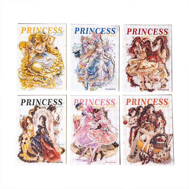 12 Pcs Princess and Fairy Tale Series Character-themed Character Stickers