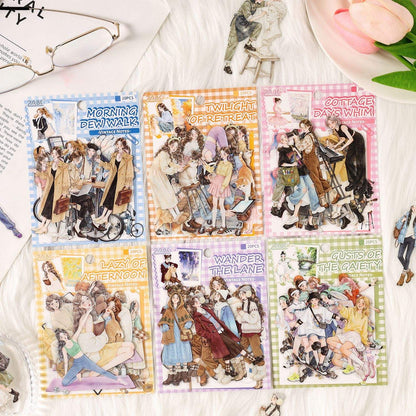 20 Pcs Old Times Stationery Series Journaling Character stickers