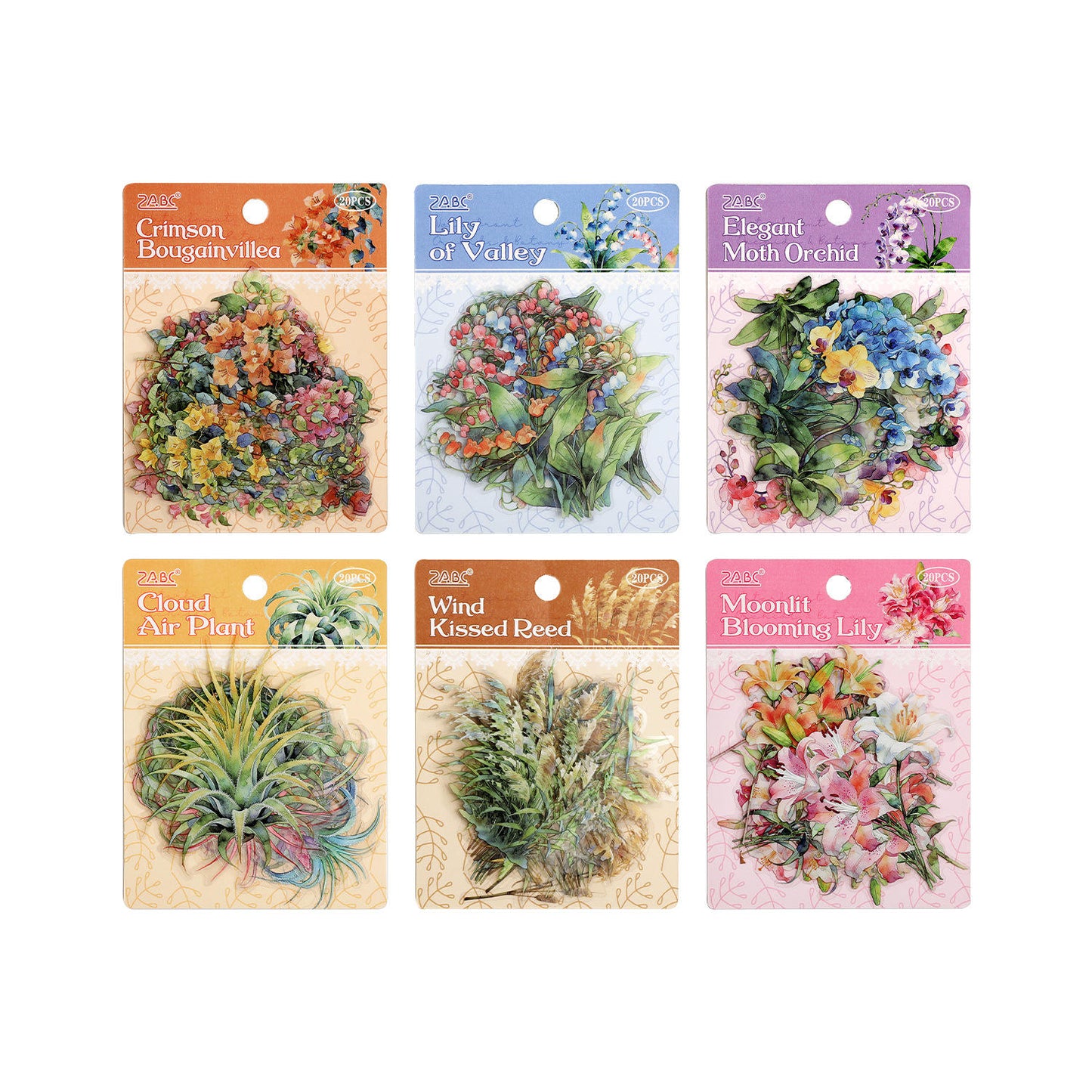 20 Pcs Tinglan Flora Series Pretty Flower Stickers