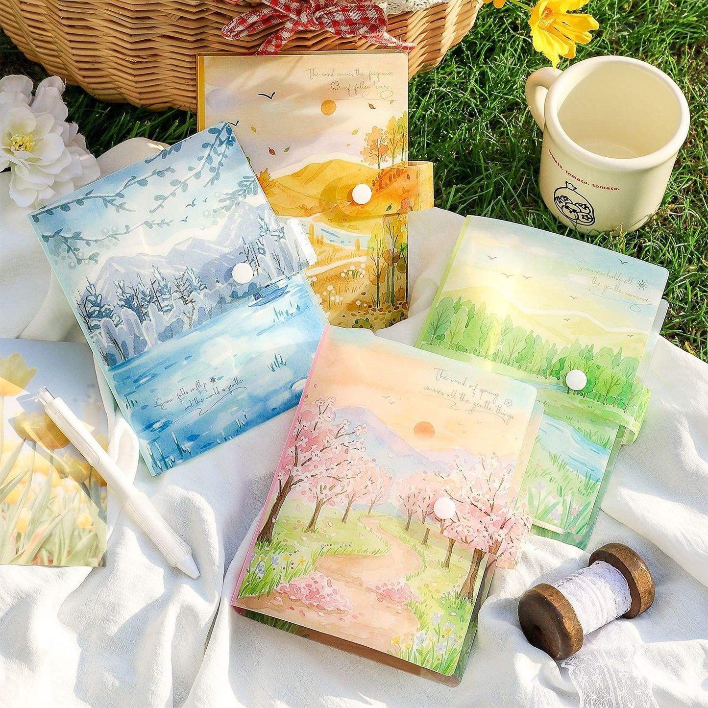 1 Pc Storage Album Four Seasons Like a Song Series Sticker Storage Album