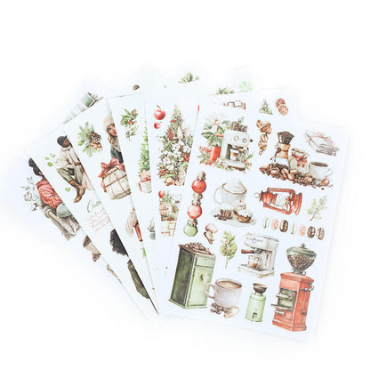 20 Sheets Retro European and American Character Die-Cut Sticker Book