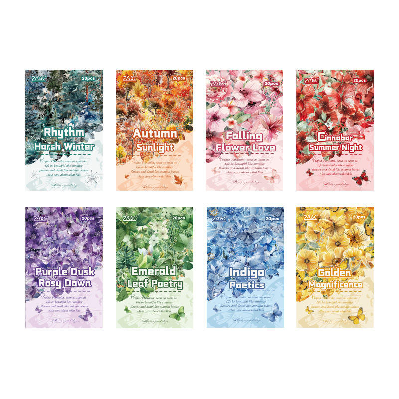 20 Sheets Floral Image Sticker Book for Journaling