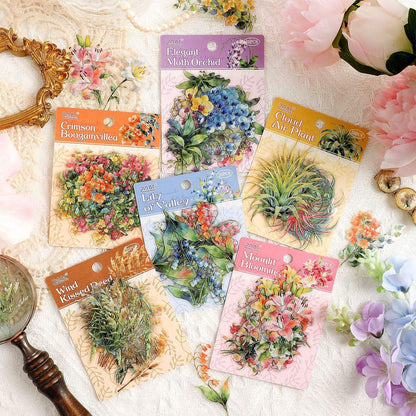 20 Pcs Tinglan Flora Series Pretty Flower Stickers