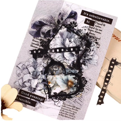 16 Pcs Black and White Film Frame Series Vintage border Stickers