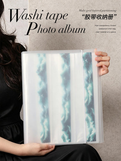 1 Pc Three Compartment Long Strip Sticker and Tape Organizer Notebook