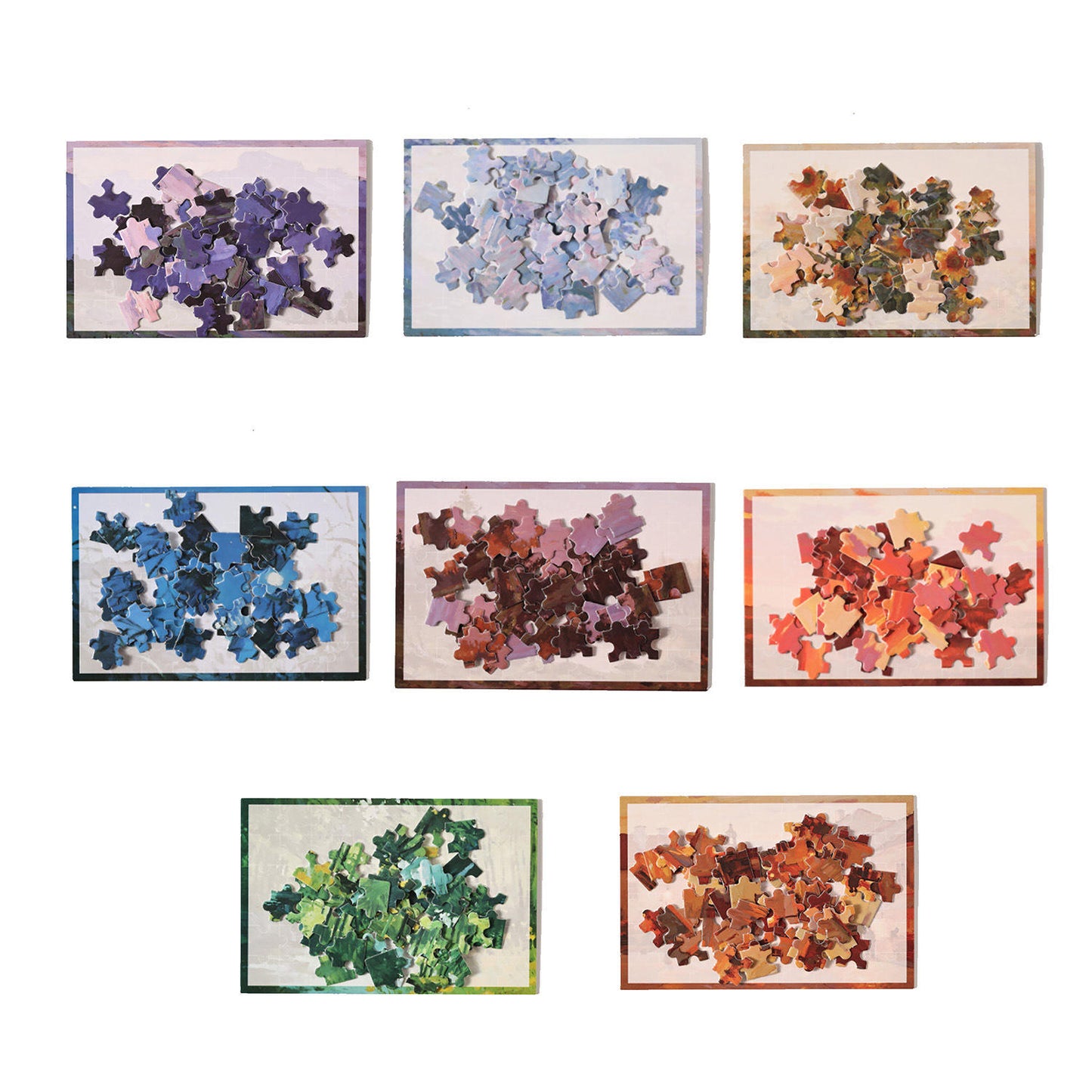 54 Pcs of Puzzle Stickers: Monet Impressions Series Retro Landscape Stickers
