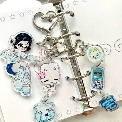 1 Pc Cute Girl Charm Keychain Accessories
