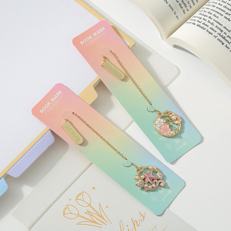 Starfish Metal Bookmark Cartoon Style Multi-Functional Book Clip Pendant