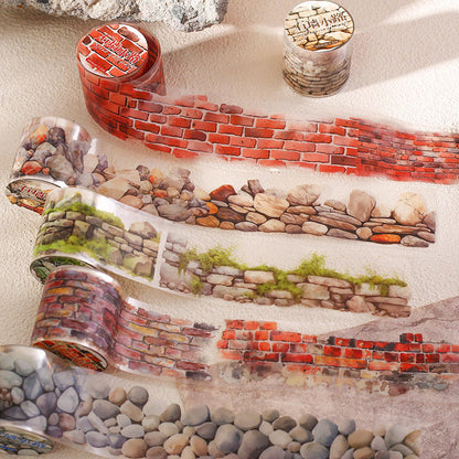 1 Roll One Fine Day Stone Wall Path Series Wall Tape for Journaling