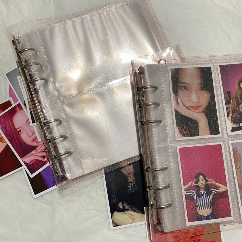 6 ring Loose leaf Photo Album Transparent Glittery Storage Journal