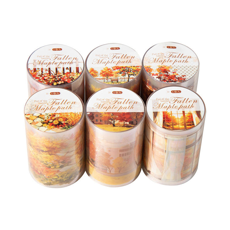 1 Roll Maple-Lined Path Series Autumn Scenery Landscape Tape