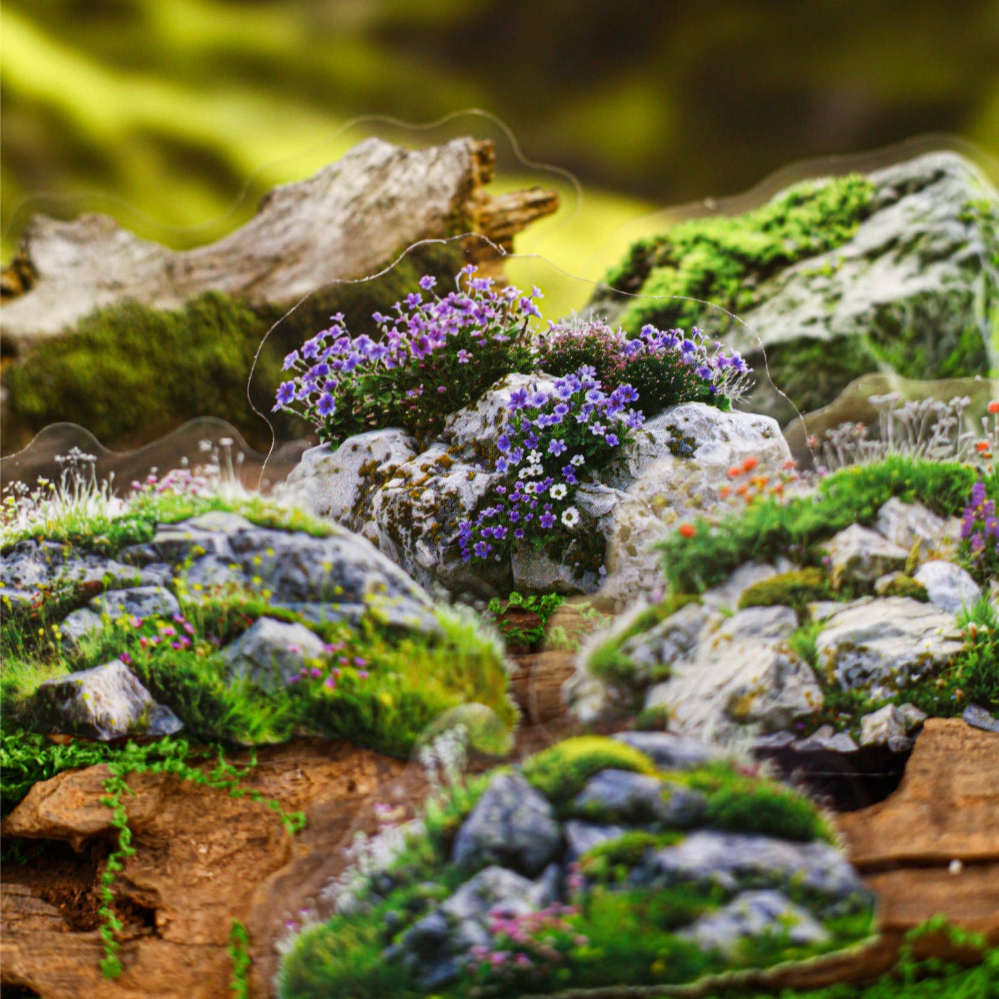20 Pcs Moss Series Wood Themed Decoration Stickers