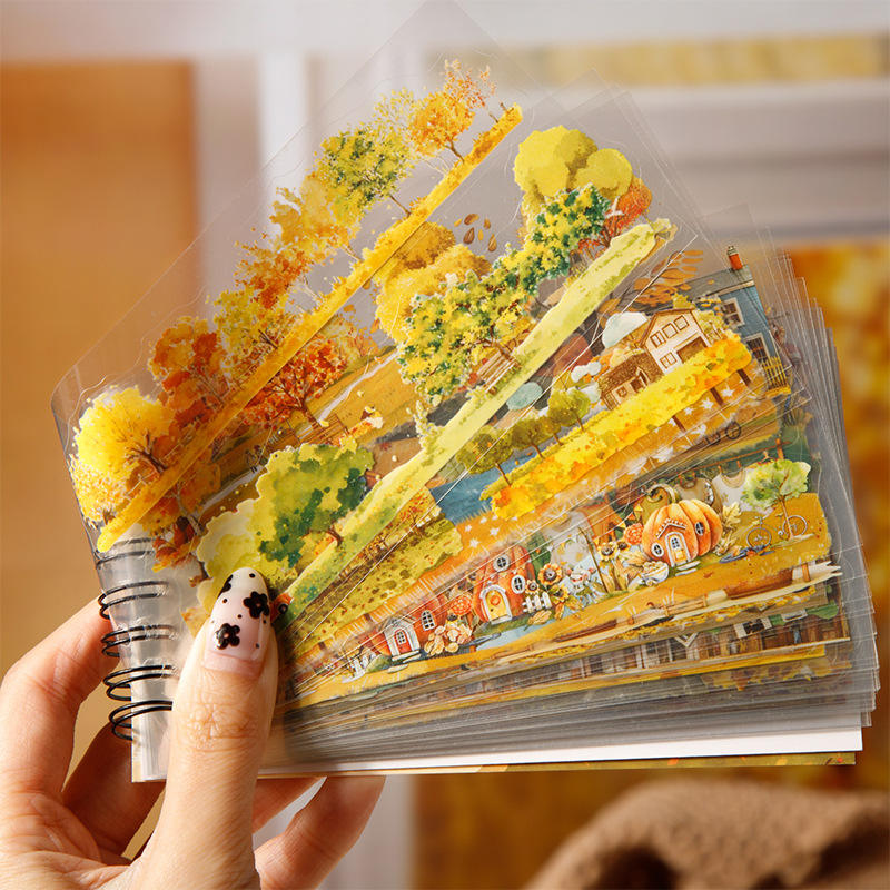 48 Sheets Autumn Picture Book Series Scenic Spiral bound Sticker Book