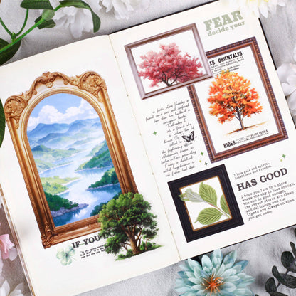 15 Pcs Branching Series Creative Tree Pattern Stickers for Journaling