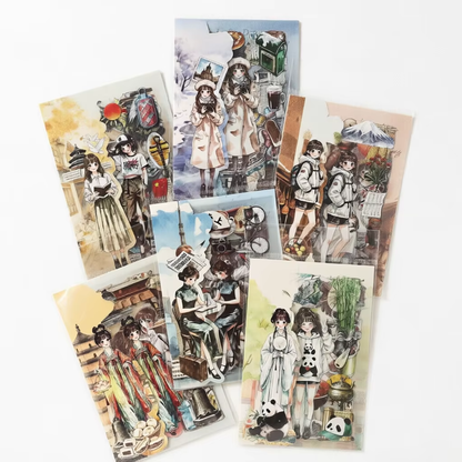 6 Sheets Travel Journal Series Journaling Stickers