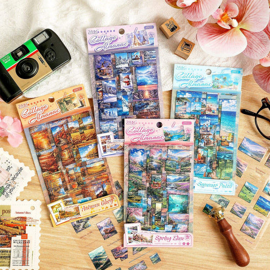 6 Sheets Collage Chronicles Series Decorative Landscaping Stickers