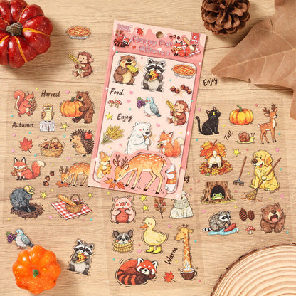 4 Sheets Cute Pet City Series Cartoon Stickers for Journaling