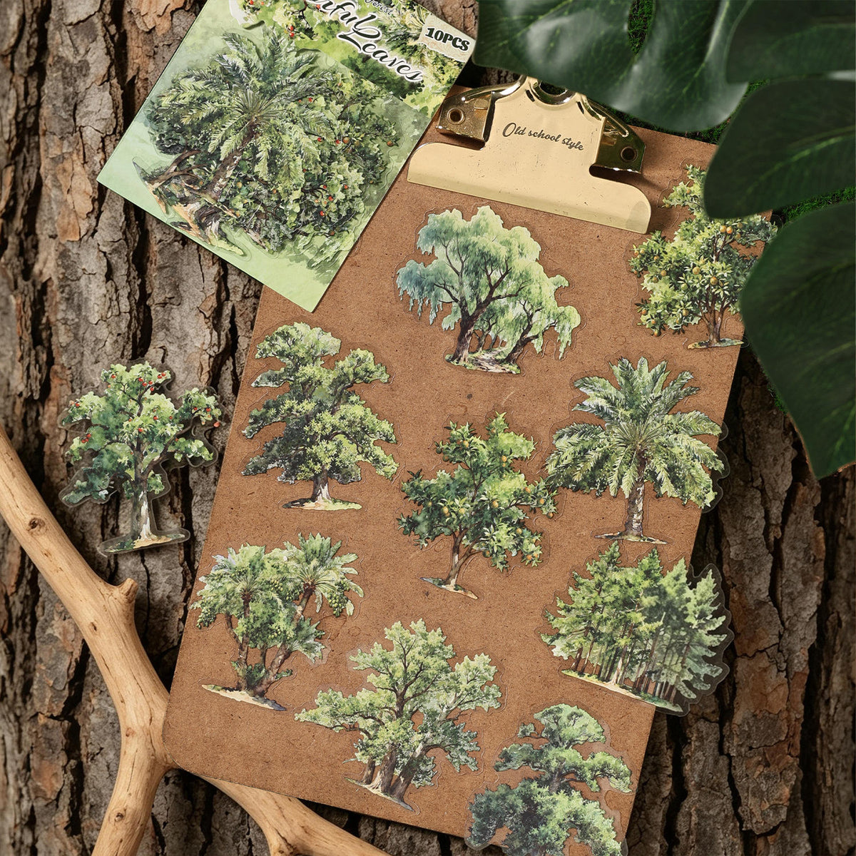 10 Pcs Wooden Shadows and A World of Possibilities Series Tree Stickers