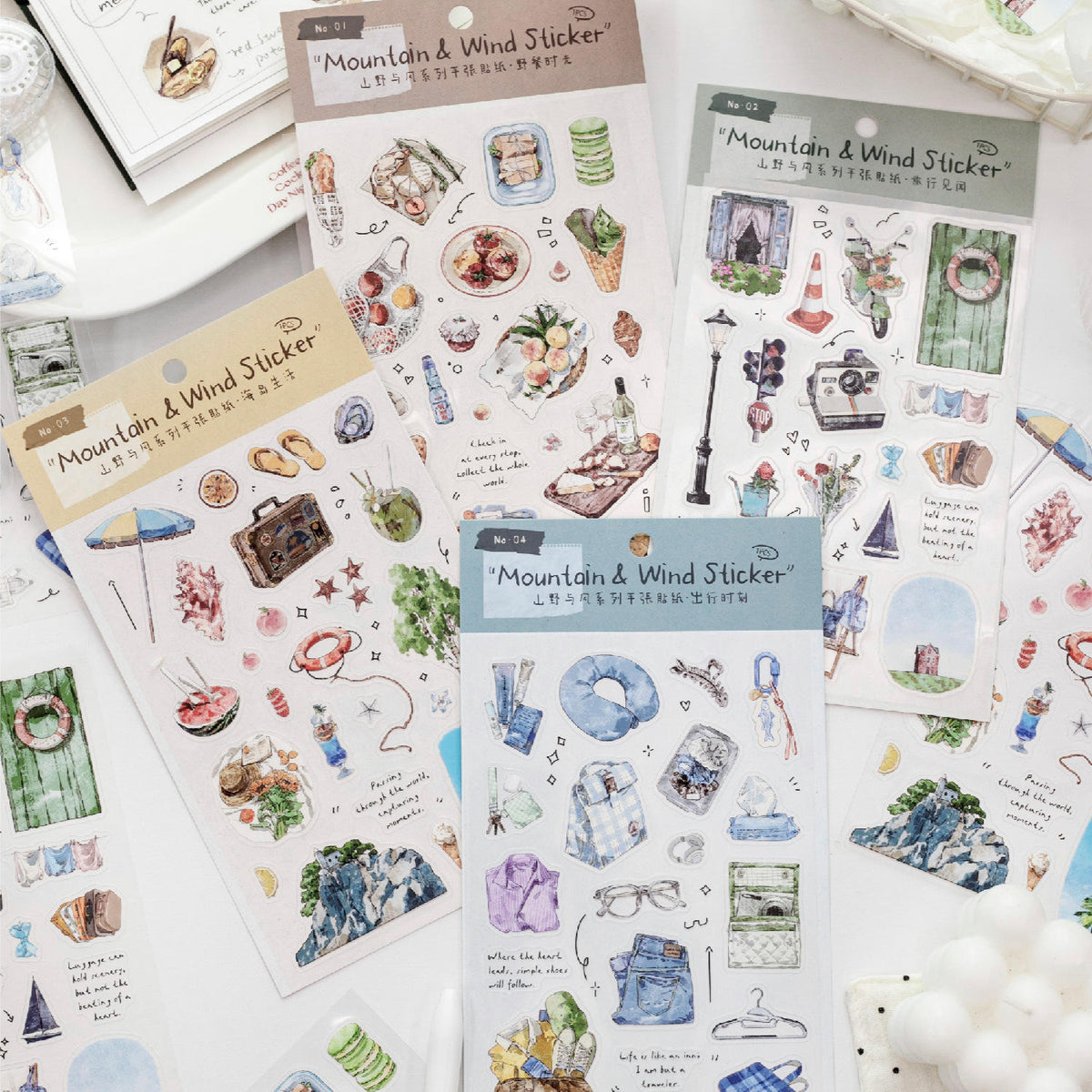 1 Sheet Mountain Wilderness and Wind Series Korean style Stickers