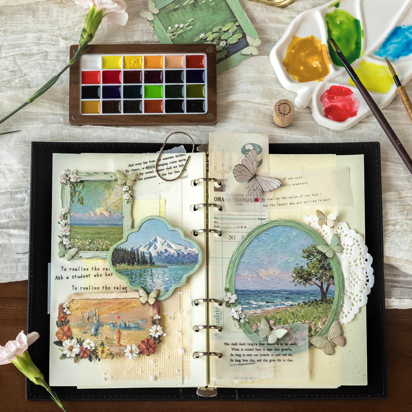 15 Pcs Monet Picture Frame Series Vintage style Creative Stickers