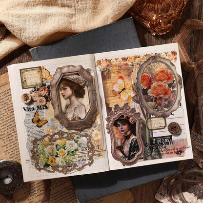 10 Pcs Vintage Frames Series Retro Journaling Stickers