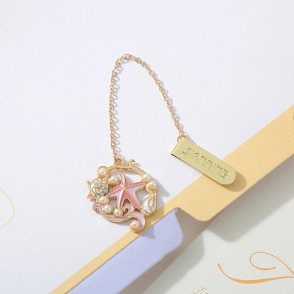 Starfish Metal Bookmark Cartoon Style Multi-Functional Book Clip Pendant