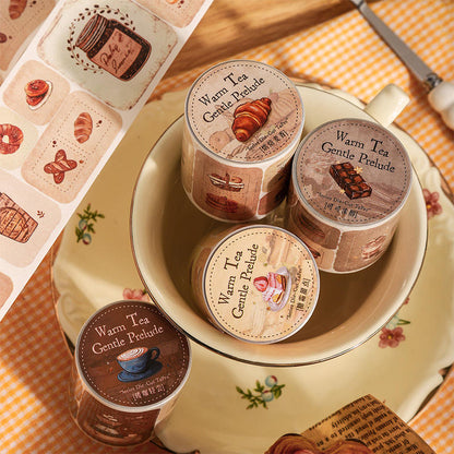 1 Roll Warm Tea Light Series Tea Themed Retro Tape