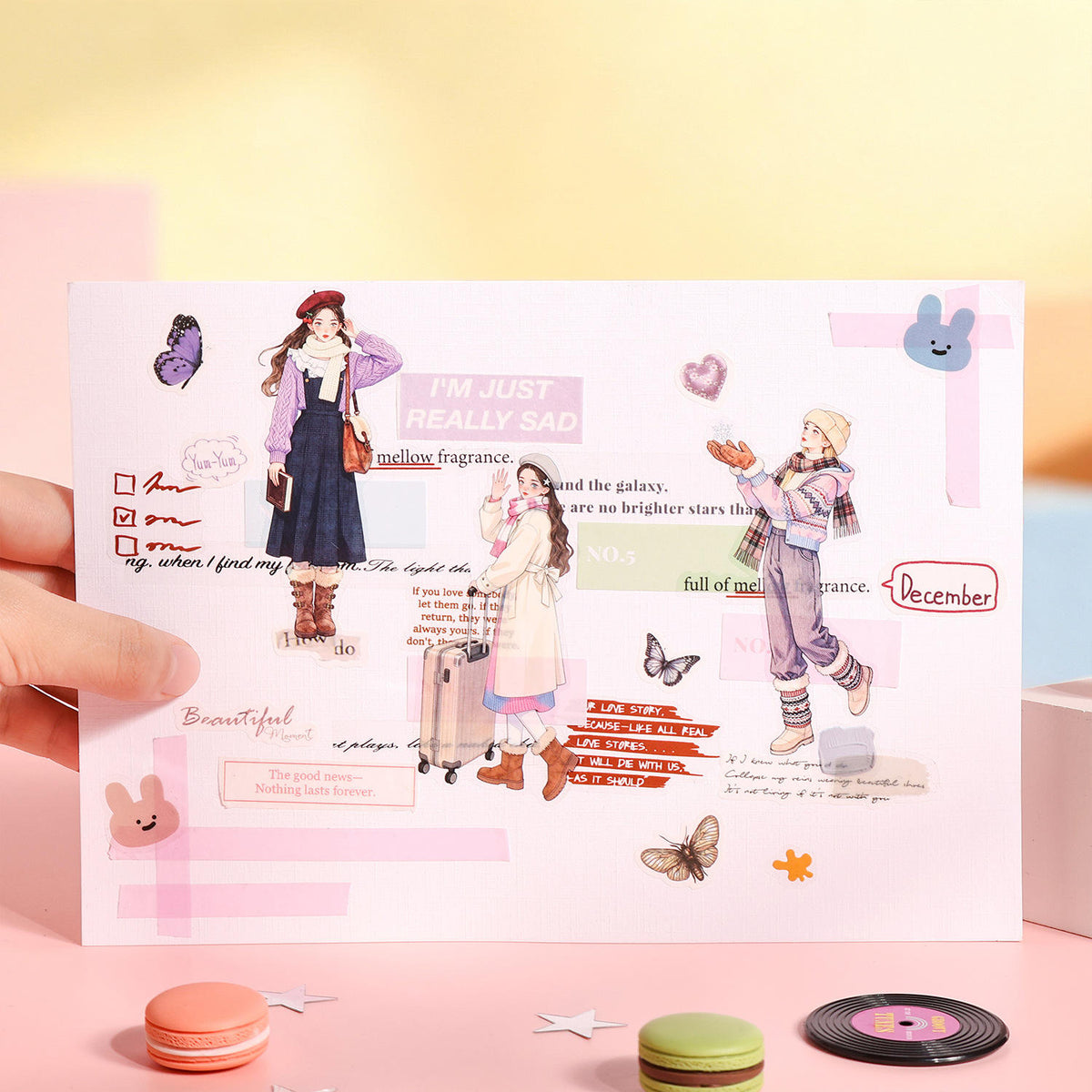 20 Pcs Endless Outfit Combinations Girl Character Journaling Stickers