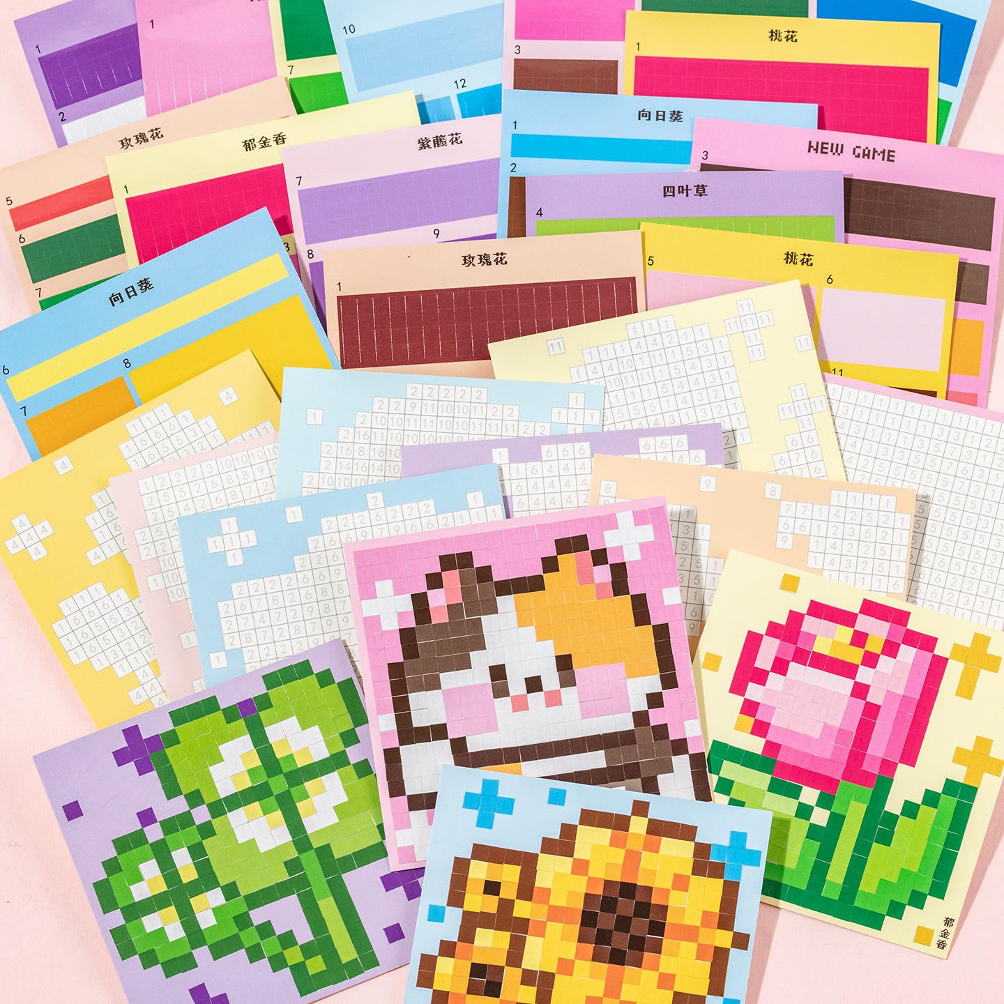 24 Sheets Pixel Art Scrapbooking Sticker Book