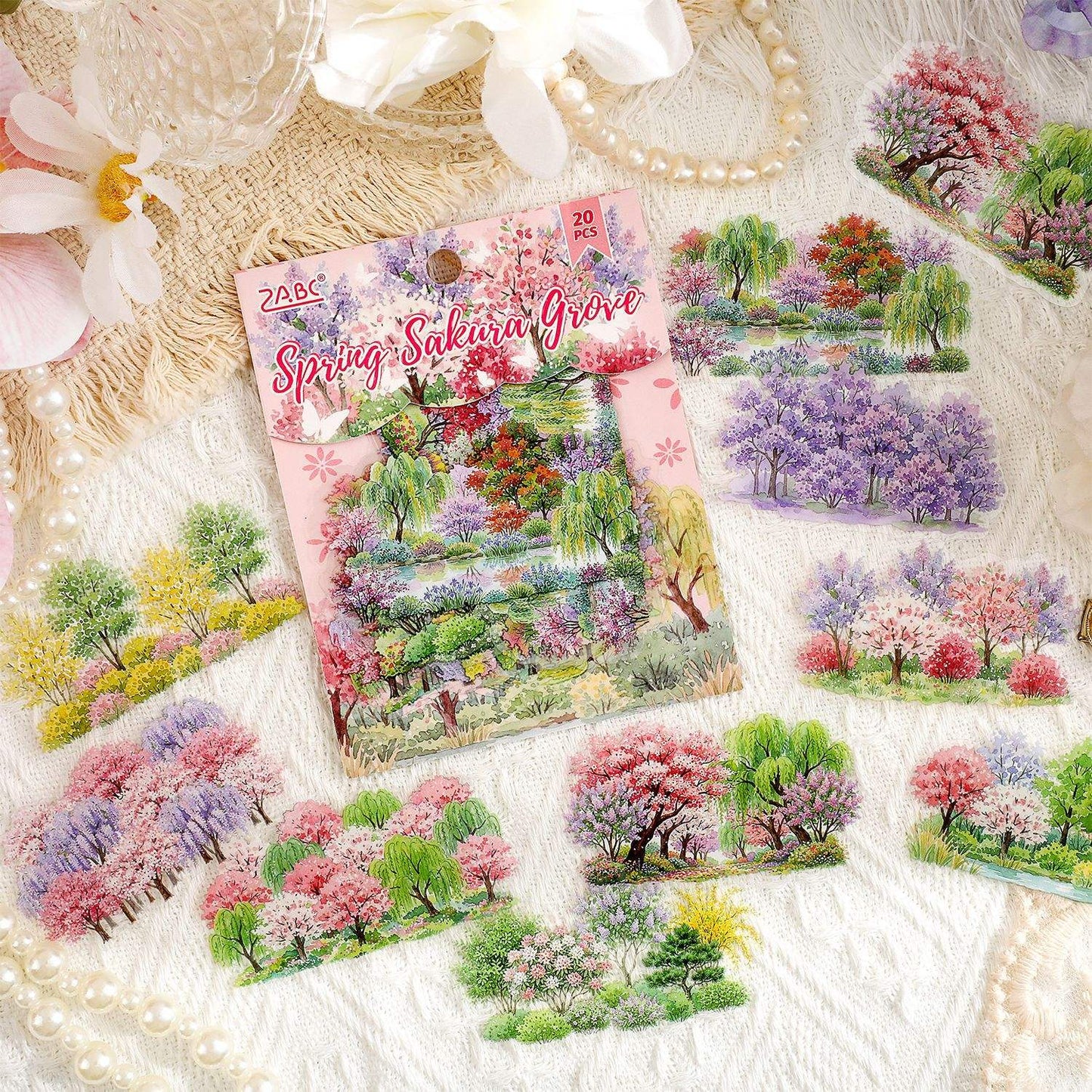 20 Pcs Four Seasons of The Forest Series Journaling Stickers