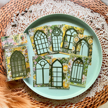 10 Pcs Windowsill Garden Series Window Frame Stickers