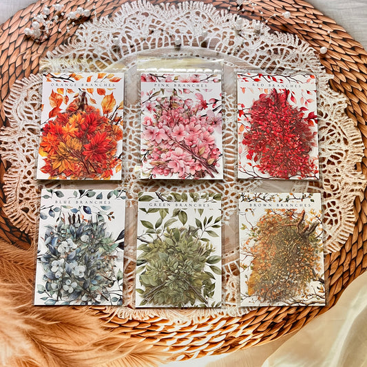 20 Pcs Branches and Leaves Series Decorative Stickers