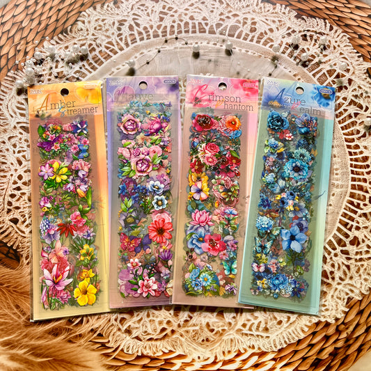 10 sheets Flow Flower Language Pet Sticker Sheets