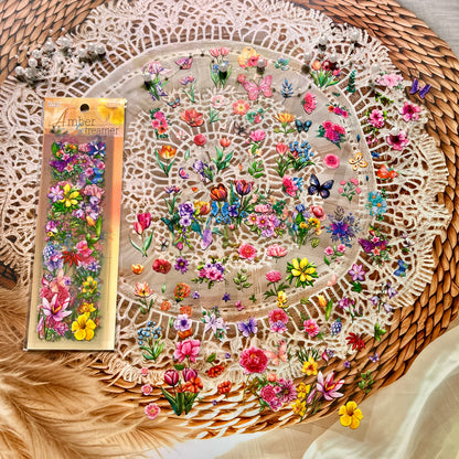 10 sheets Flow Flower Language Pet Sticker Sheets